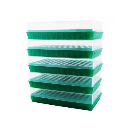 Scientific Specialties Flipper Micro-Tube Racks, 96 Capacity, Green, 5/PK 145911